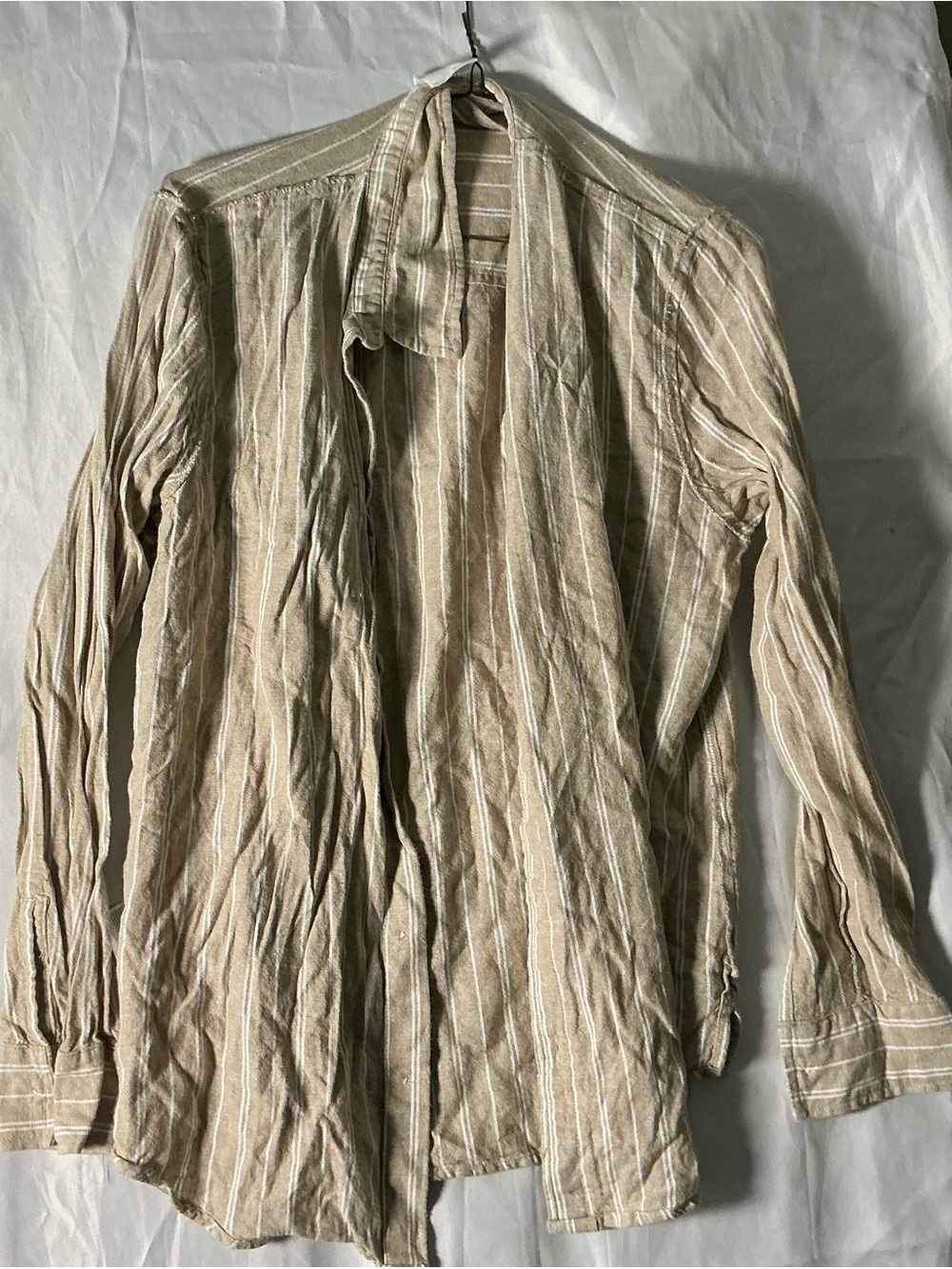 GAP Beige Striped Lightweight Shirt Jacket